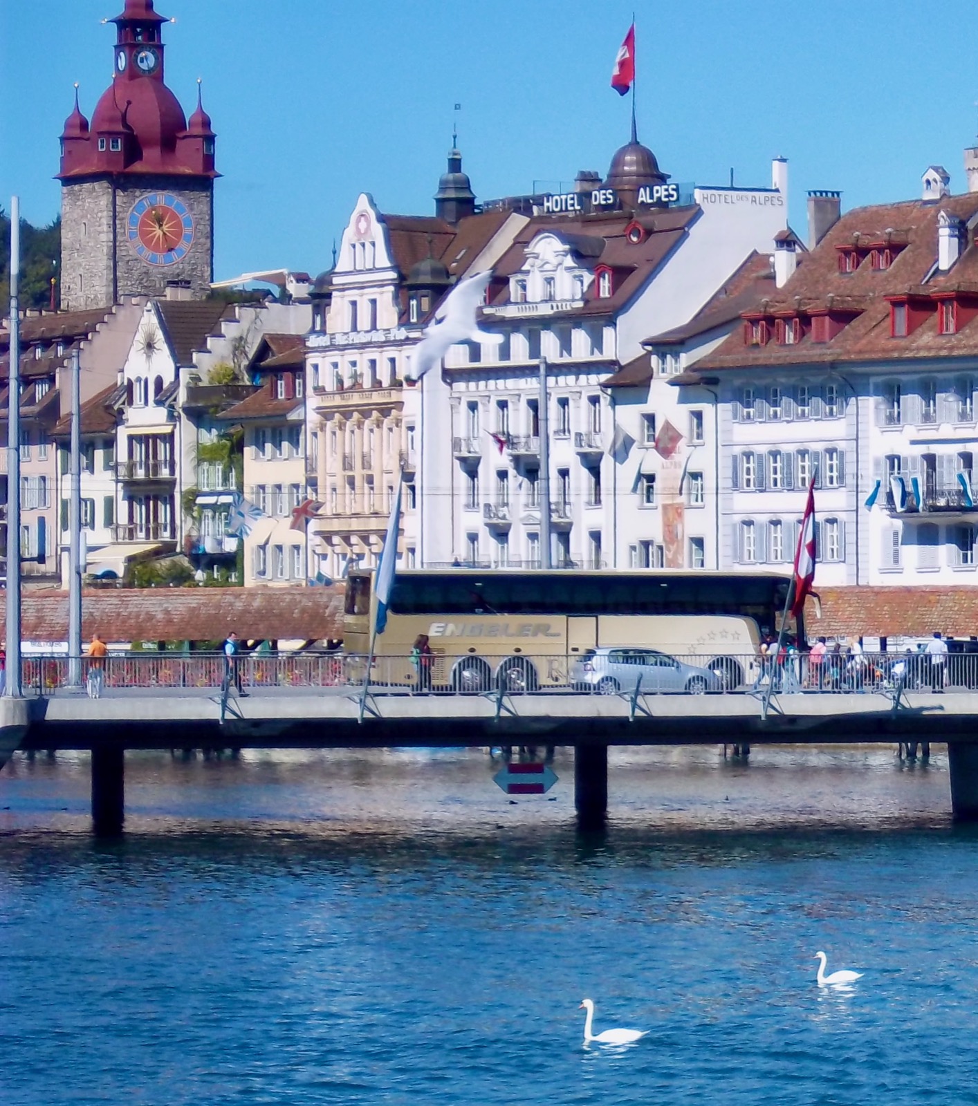 Clock in Lucerne, Switzerland