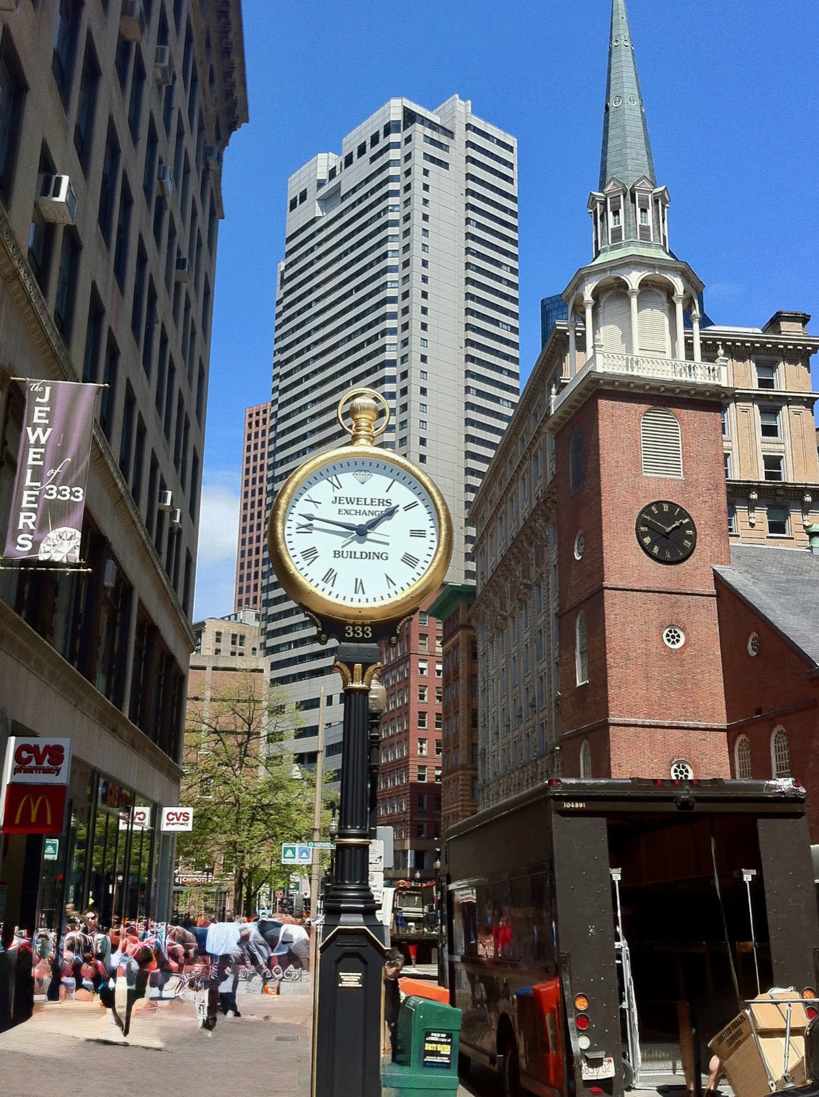 Clock in Boston, Massachusetts, USA