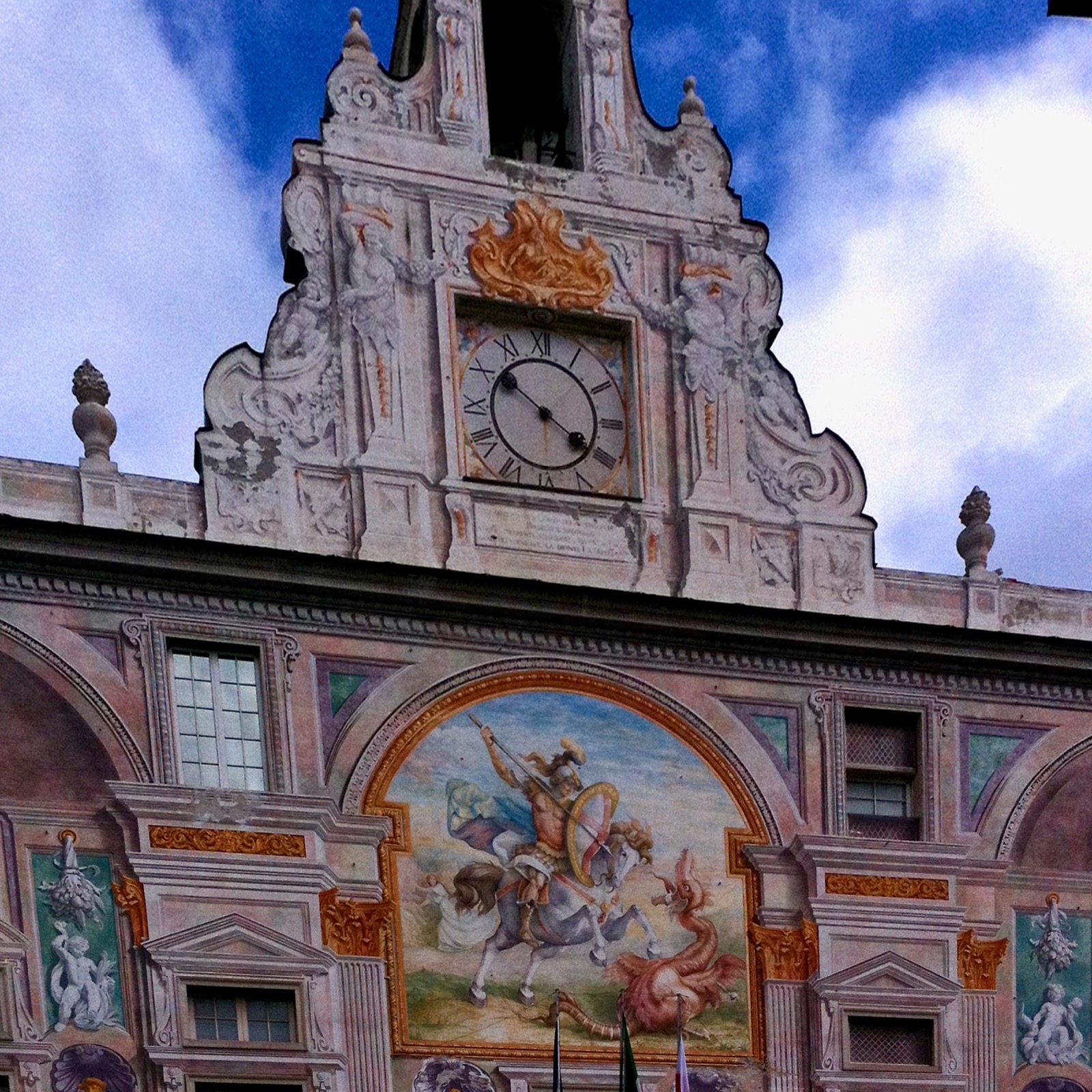 Clock in Genoa, Italy