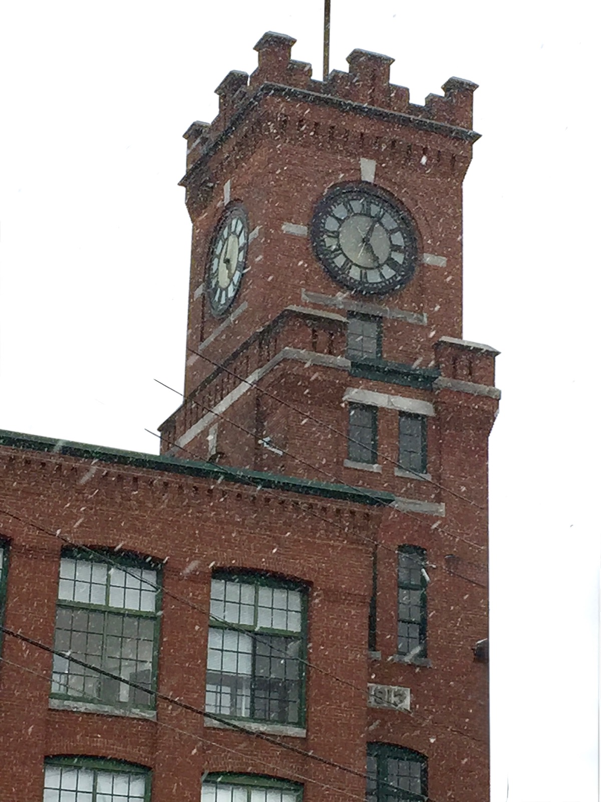 Clock in Lawrence, Massachusetts, USA