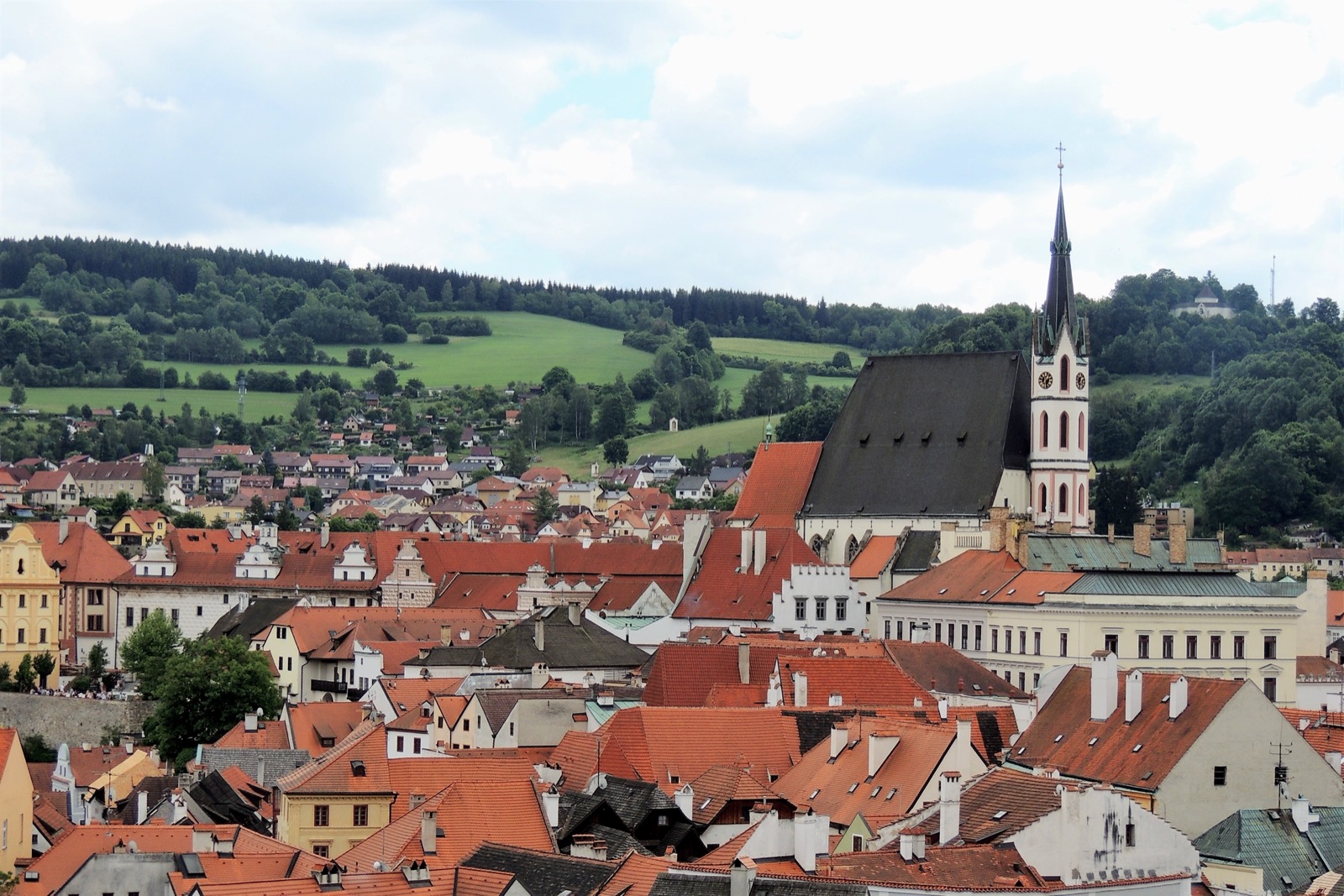 Clock in Český Krumlov, Czechia