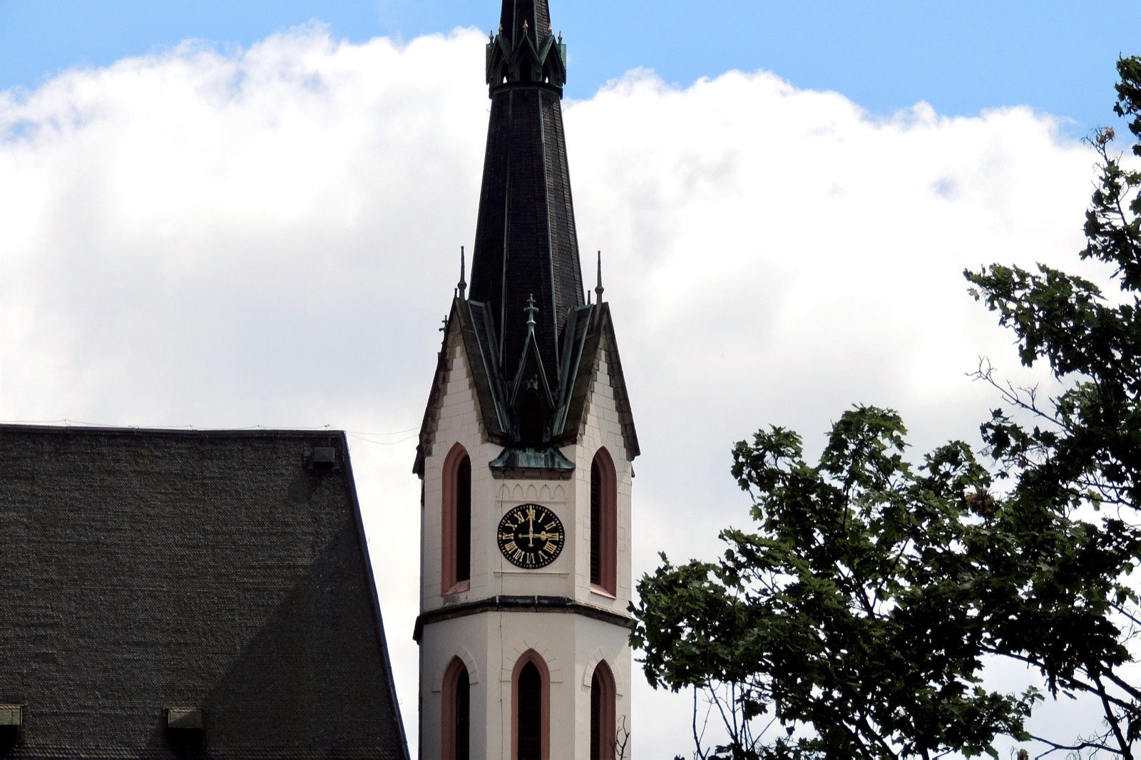 Clock in Český Krumlov, Czechia