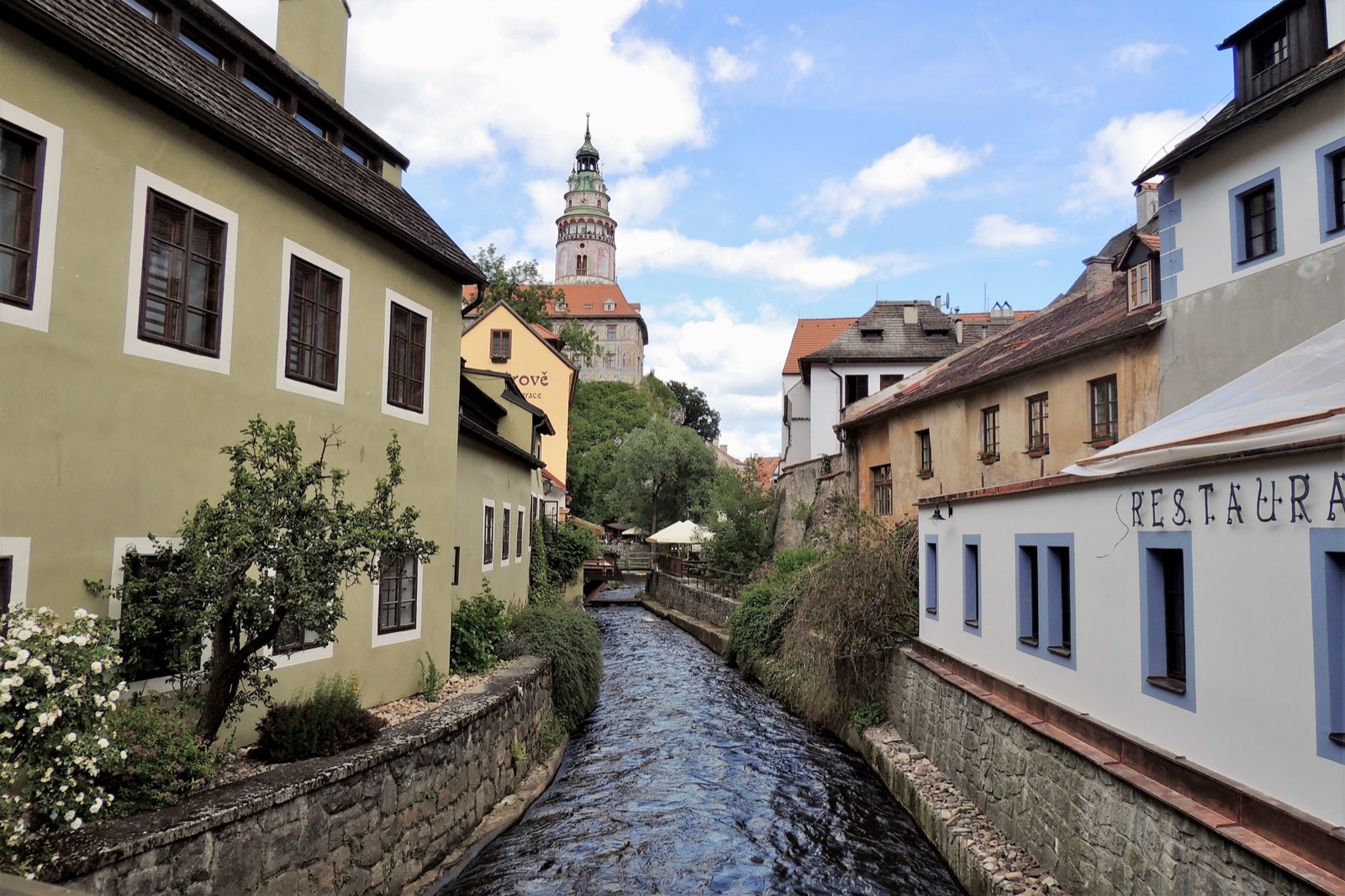 Clock in Český Krumlov, Czechia
