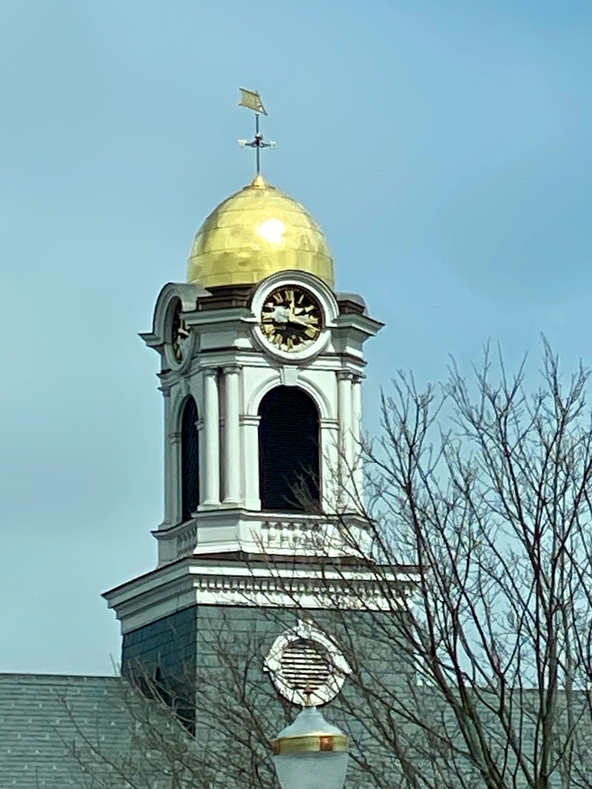 Clock in Needham, Massachusetts, USA