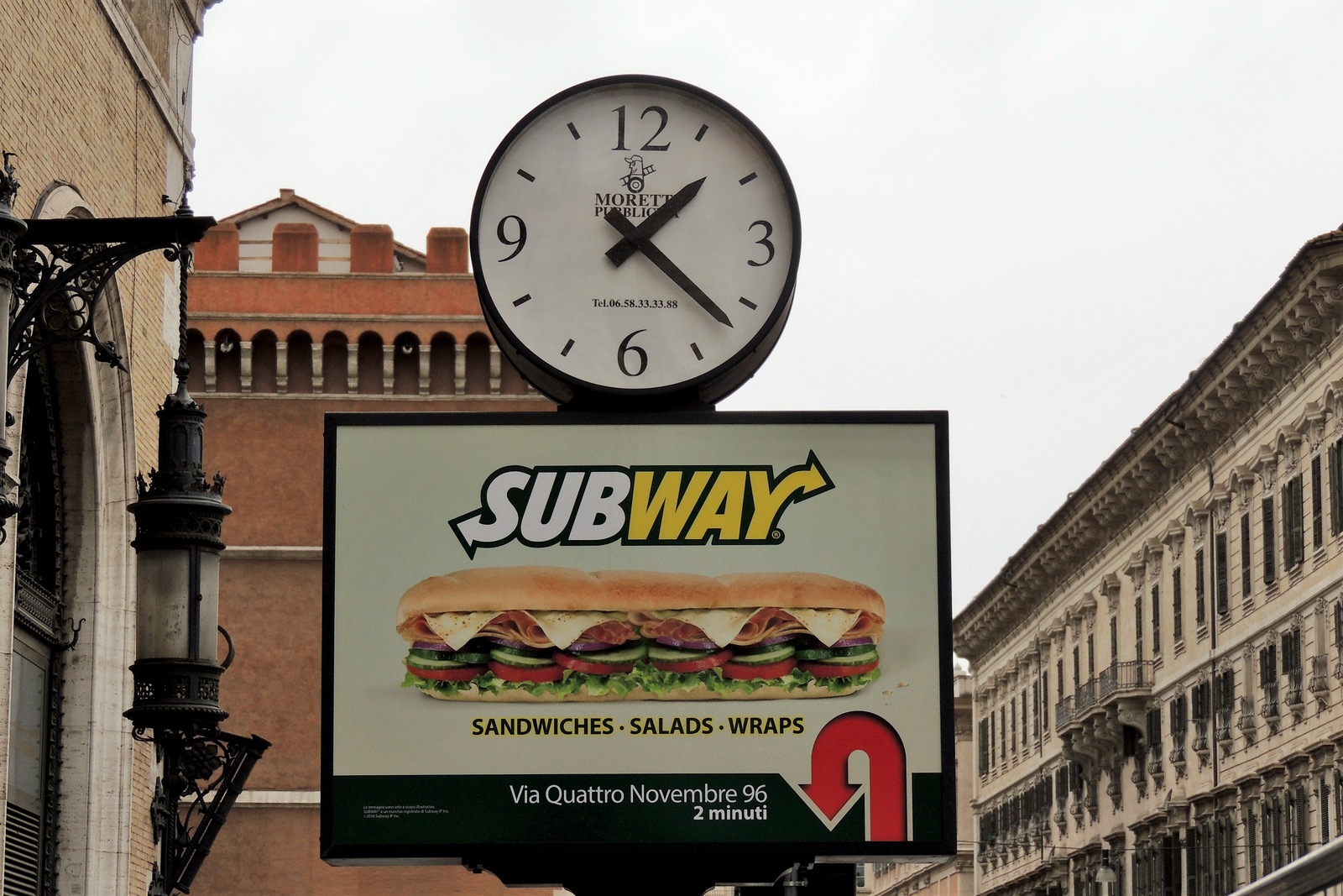 Clock in Rome, Italy