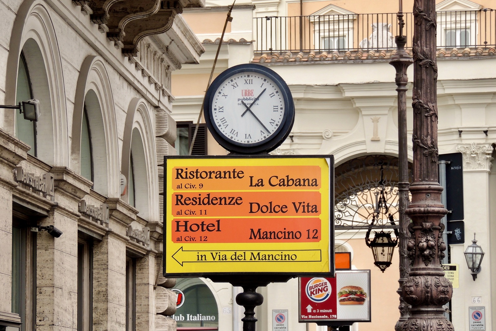 Clock in Rome, Italy
